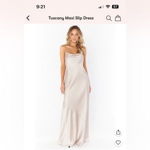 NWT, Show Me Your Mumu Tuscany Maxi Slip Satin Bridesmaid Dress